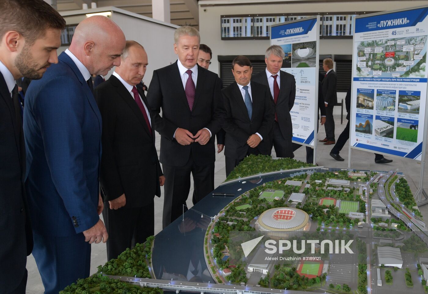 Russian President Vladimir Putin takes part in FIFA World Cup Trophy Tour kick-off ceremony in Luzhniki