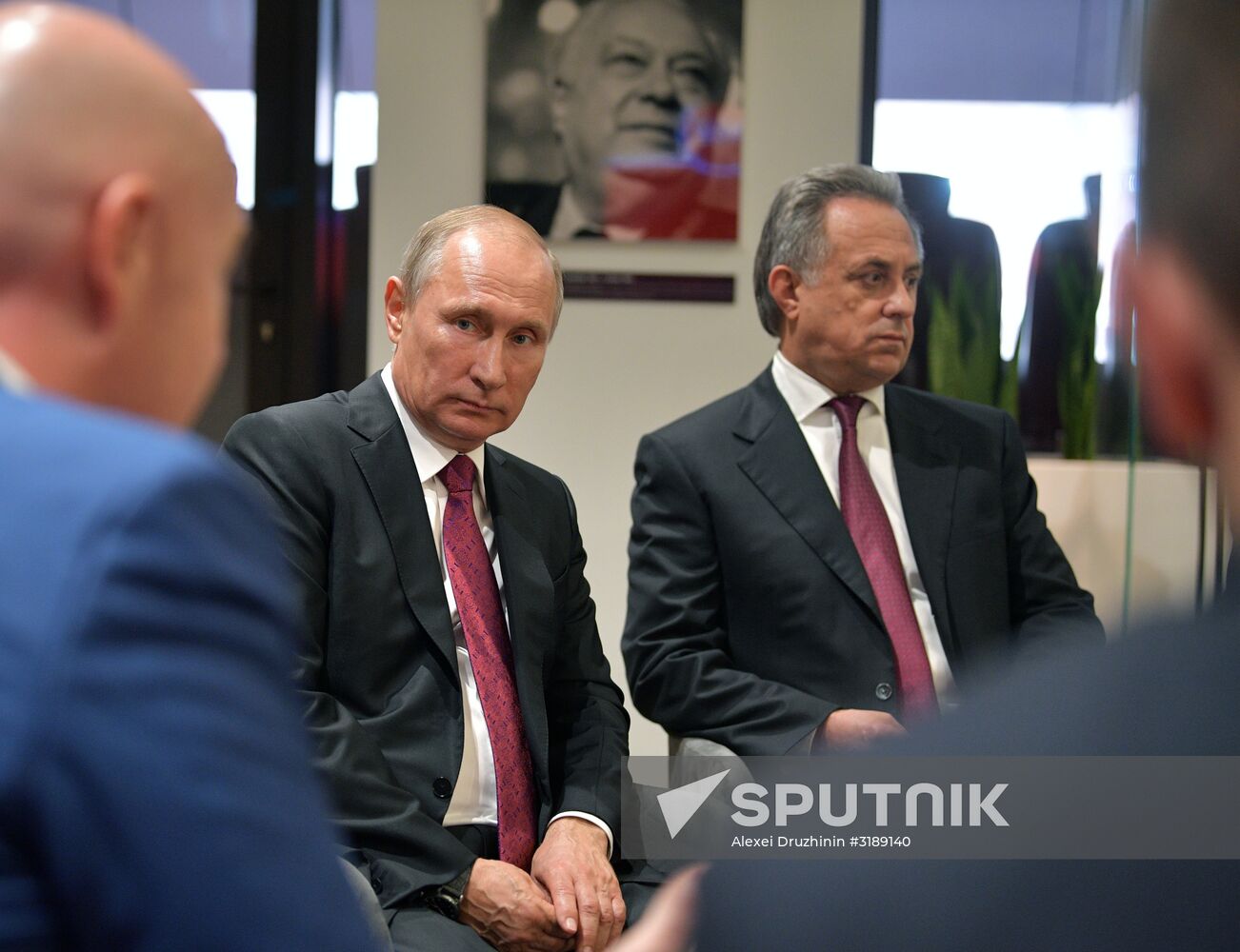 Russian President Vladimir Putin takes part in FIFA World Cup Trophy Tour kick-off ceremony in Luzhniki