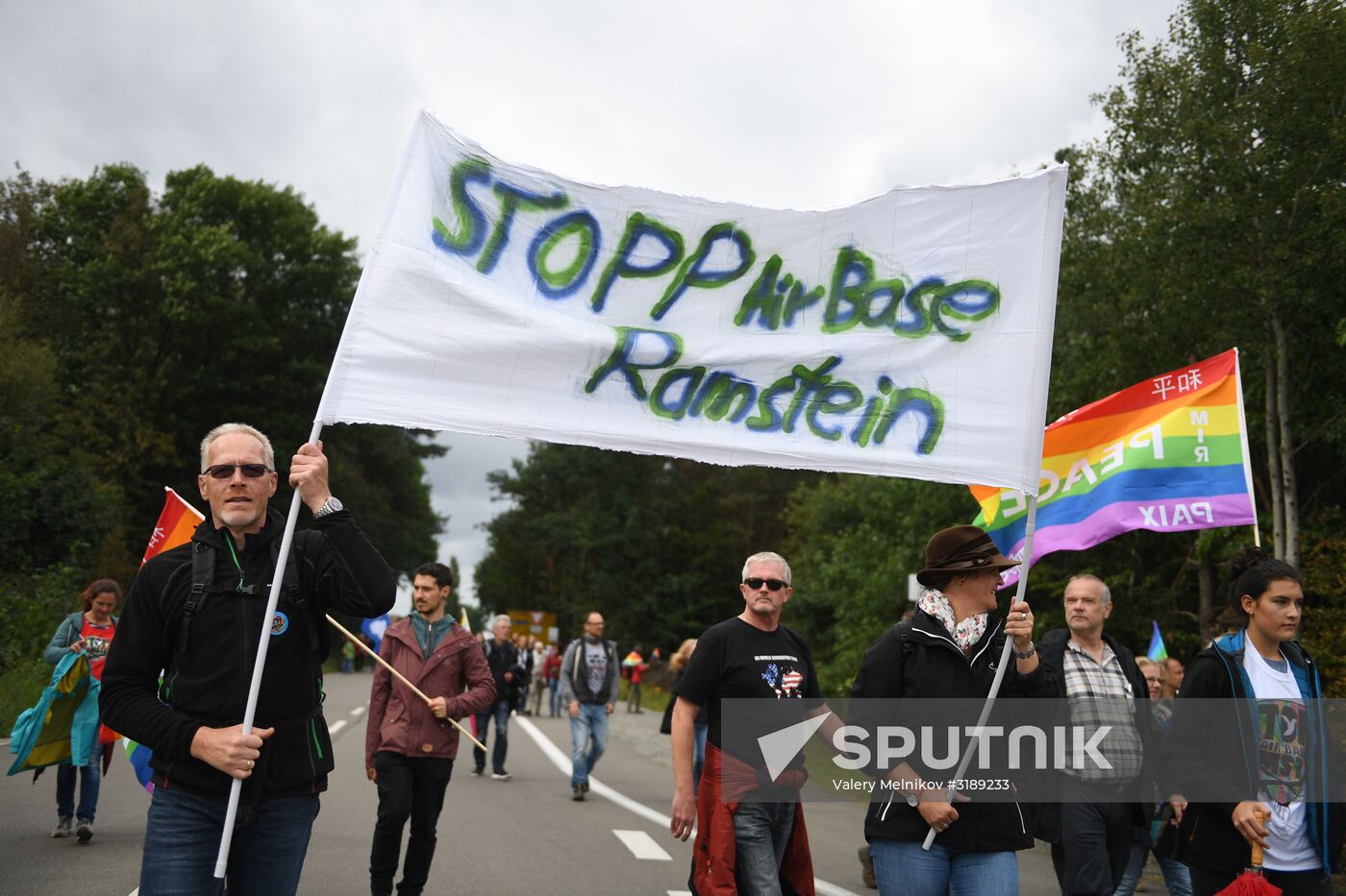 Protests outside US air base in Ramstein