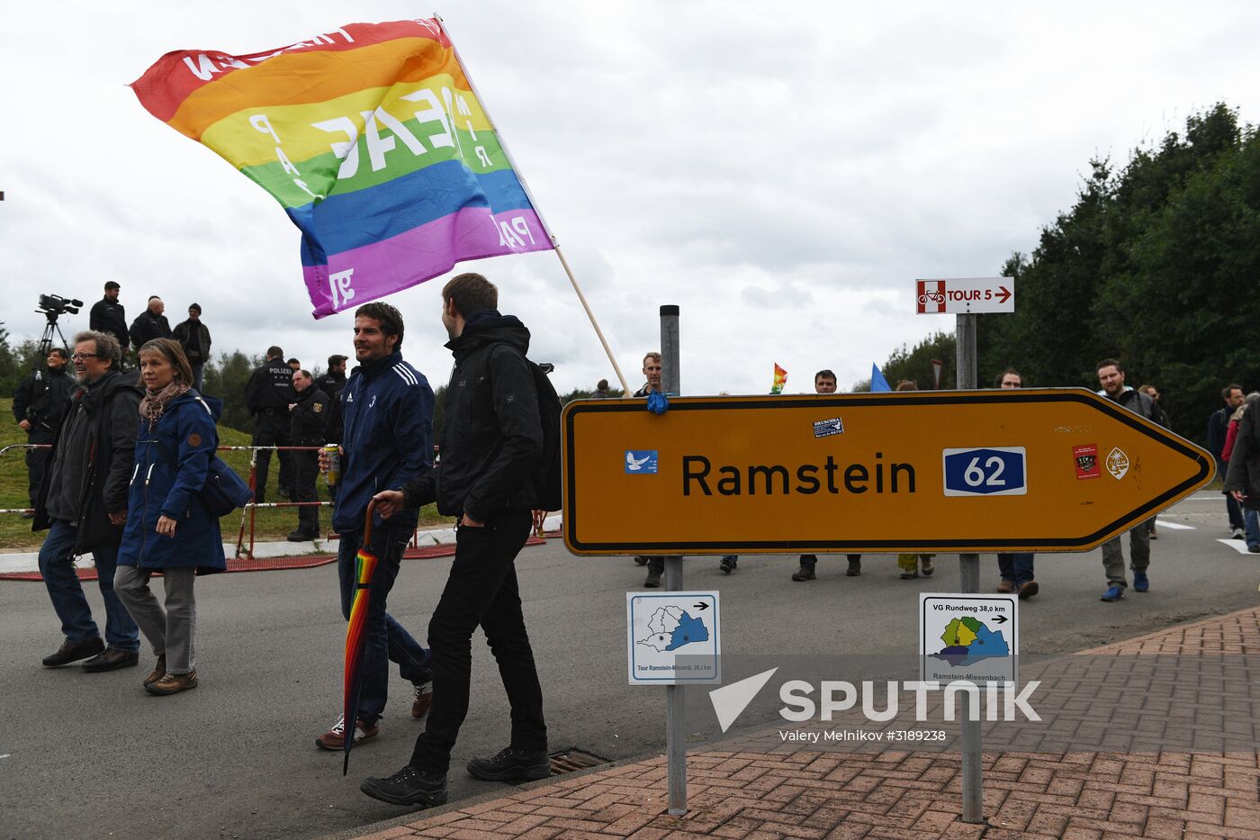 Protests outside US air base in Ramstein