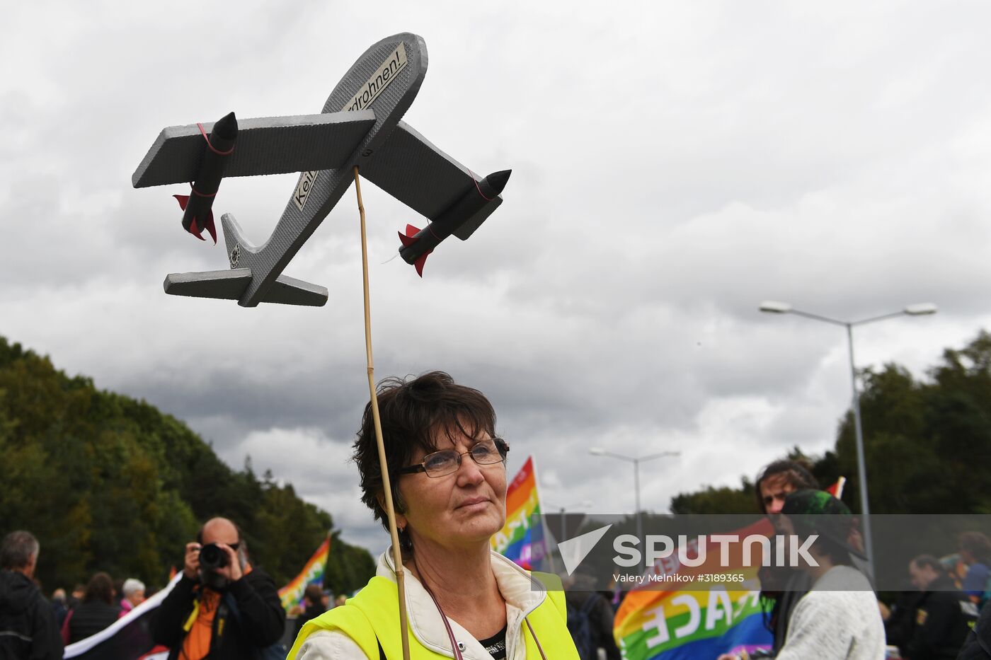 Protests outside US air base in Ramstein