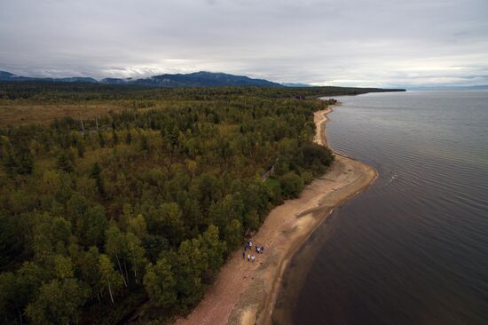 Garbage removal at Lake Baikal's water area and shores
