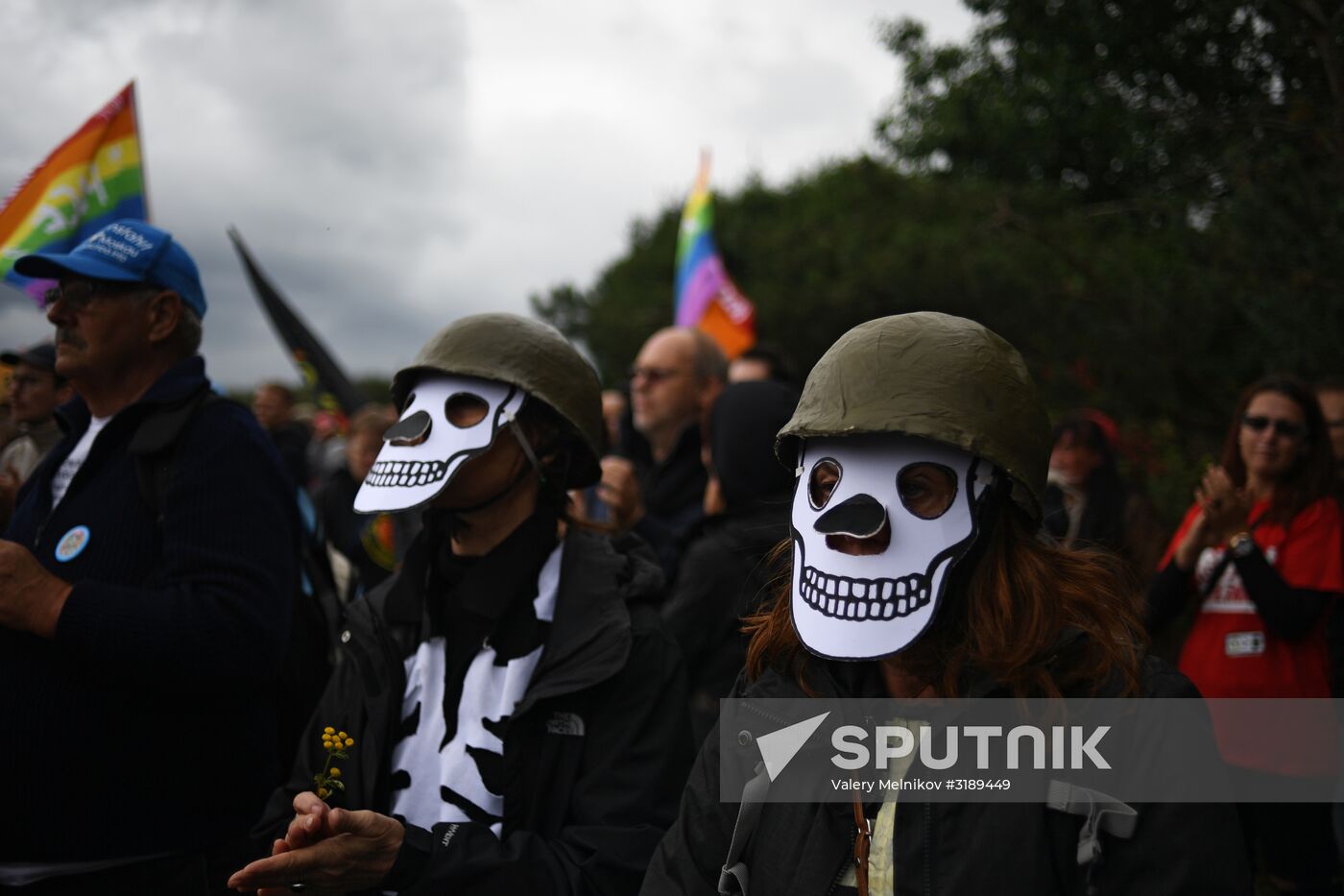 Protests outside US air base in Ramstein