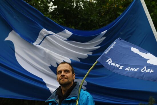 Protests outside US air base in Ramstein