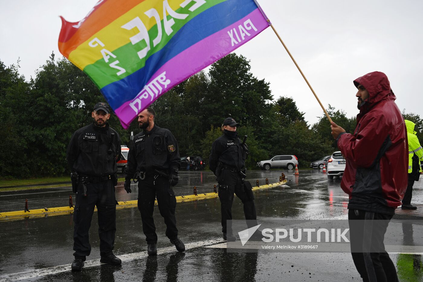 Protests outside US air base in Ramstein