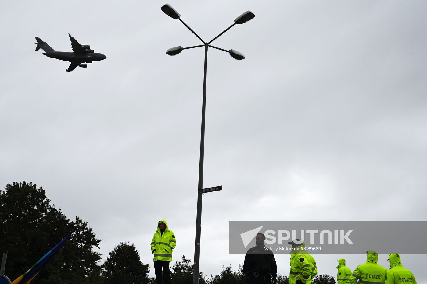 Protests outside US air base in Ramstein