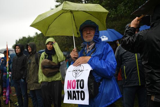 Protests outside US air base in Ramstein