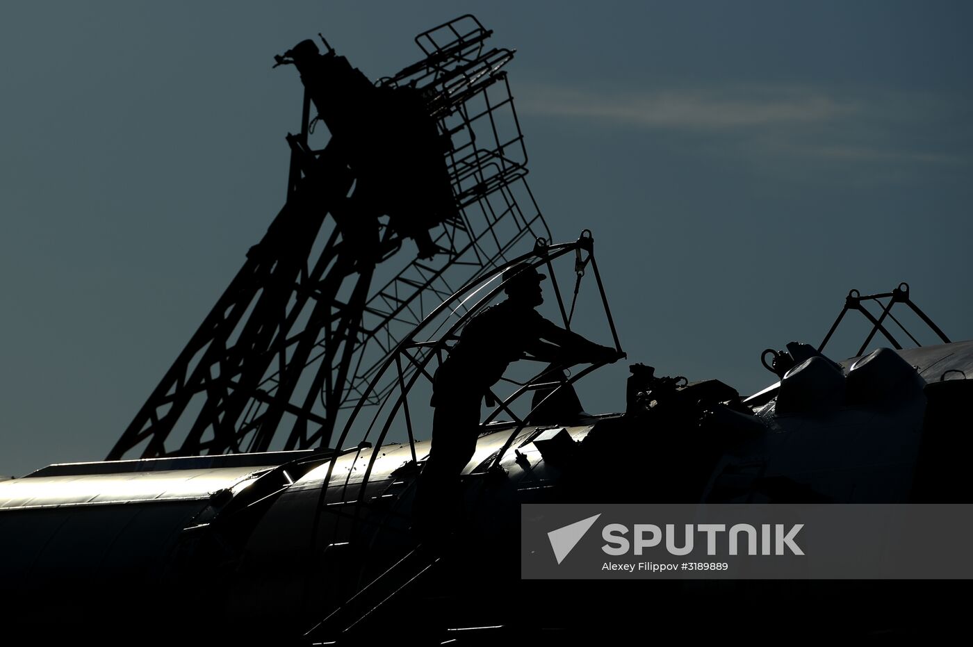 Soyuz-FG space missile brought to launch pad at Baikonur Cosmodrome