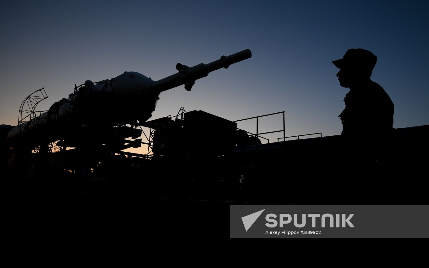 Soyuz-FG space missile brought to launch pad at Baikonur Cosmodrome