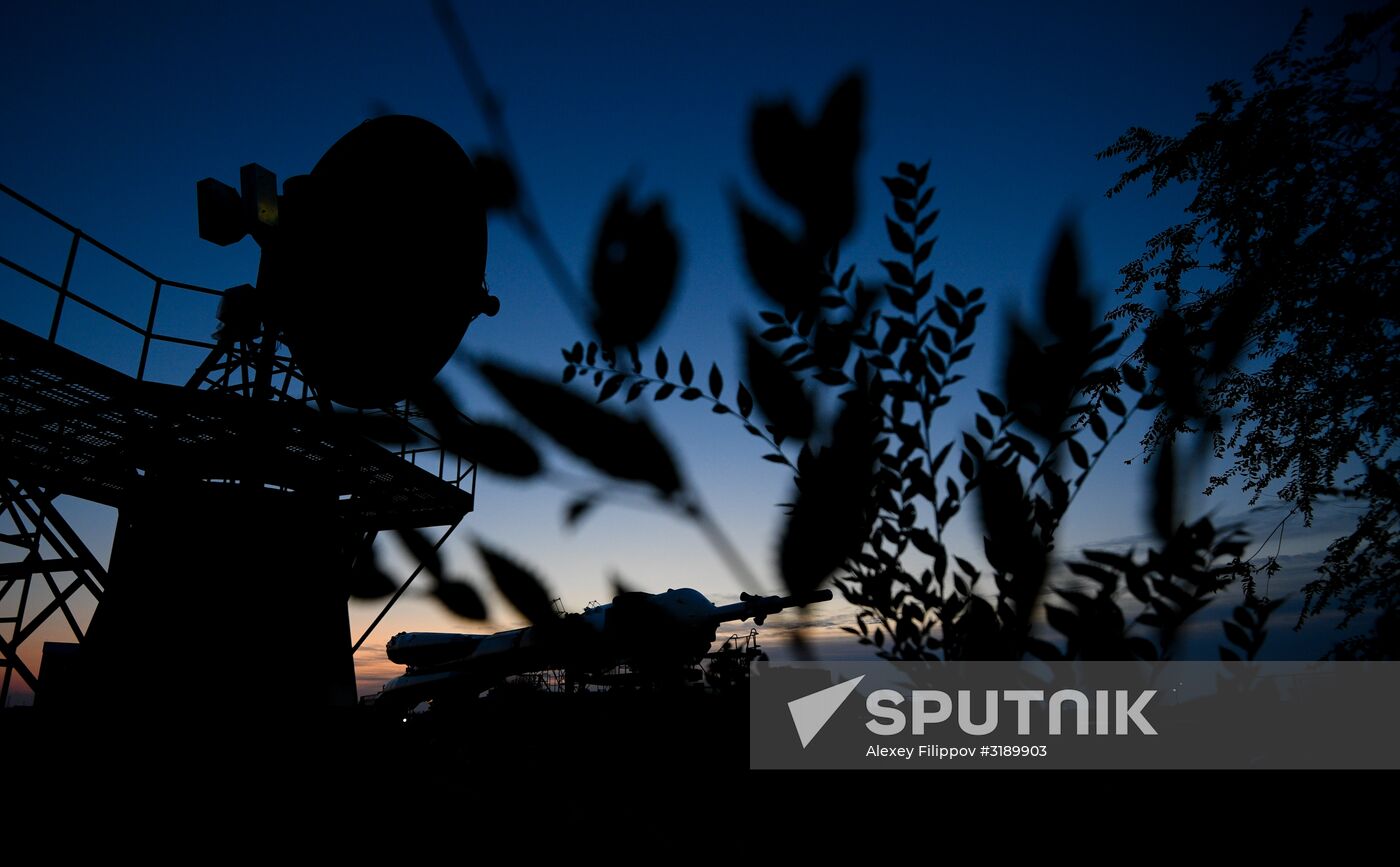 Soyuz-FG space missile brought to launch pad at Baikonur Cosmodrome