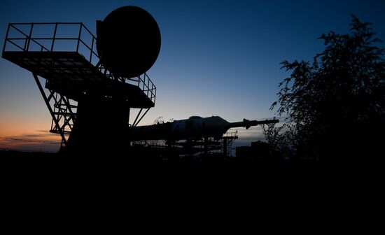 Soyuz-FG space missile brought to launch pad at Baikonur Cosmodrome