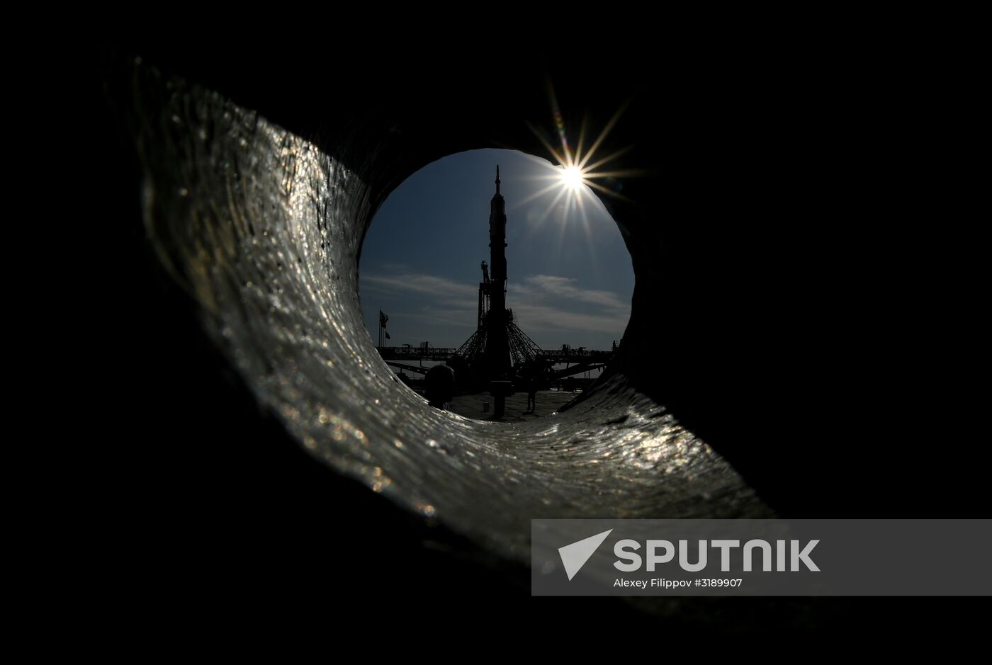 Soyuz-FG space missile brought to launch pad at Baikonur Cosmodrome