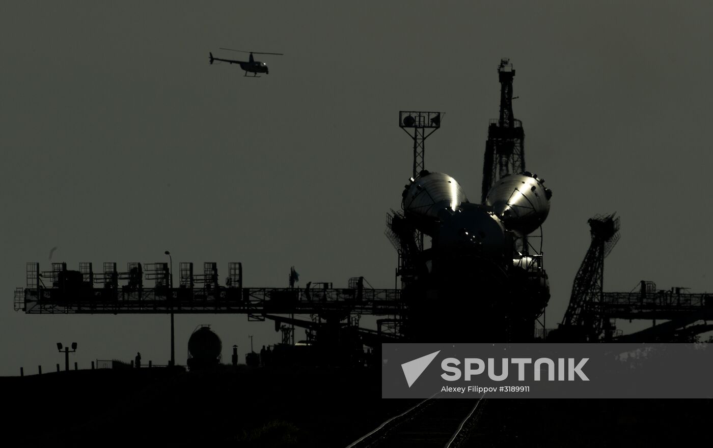 Soyuz-FG space missile brought to launch pad at Baikonur Cosmodrome