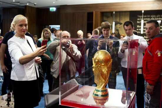 2018 FIFA World Cup Trophy presented in Krasnoyarsk