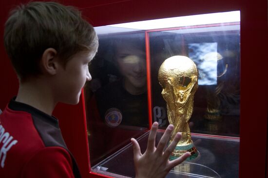 2018 FIFA World Cup Trophy presented in Krasnoyarsk