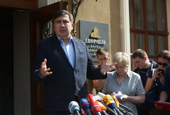 News conference with Mikheil Saakashvili in Lviv