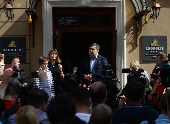 News conference with Mikheil Saakashvili in Lviv