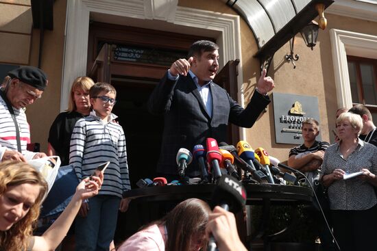 News conference with Mikheil Saakashvili in Lviv