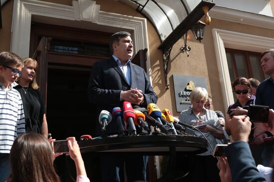 News conference with Mikheil Saakashvili in Lviv