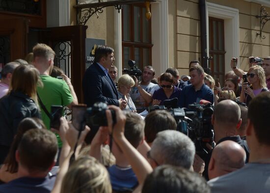 News conference with Mikheil Saakashvili in Lviv