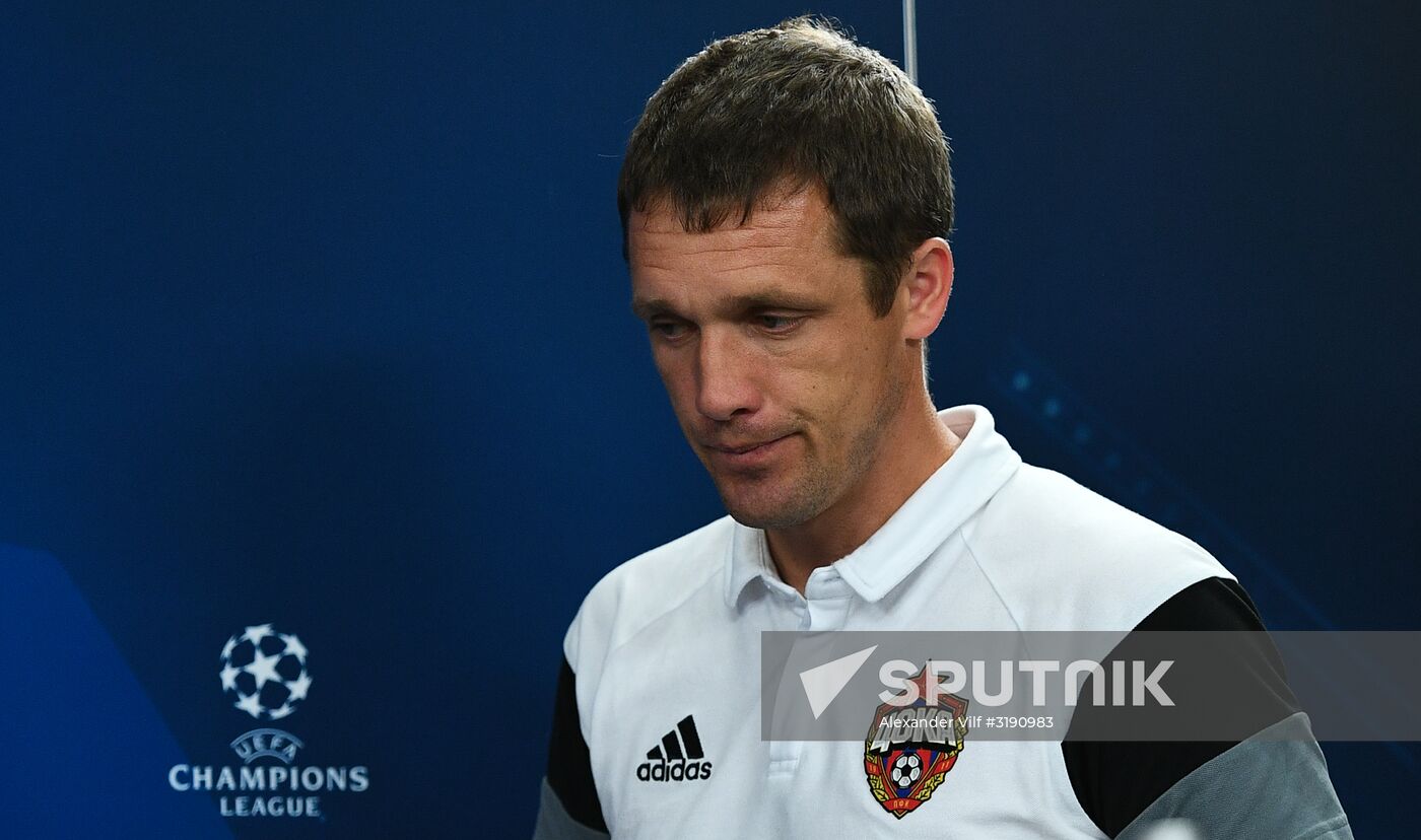 Football. Champions League. CSKA's training session