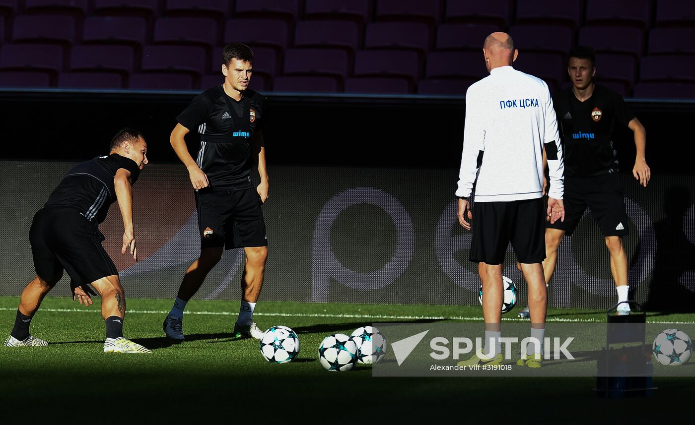 Football. Champions League. CSKA's training session