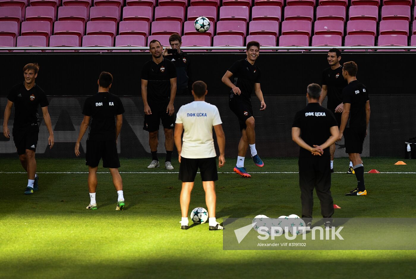 Football. Champions League. CSKA's training session