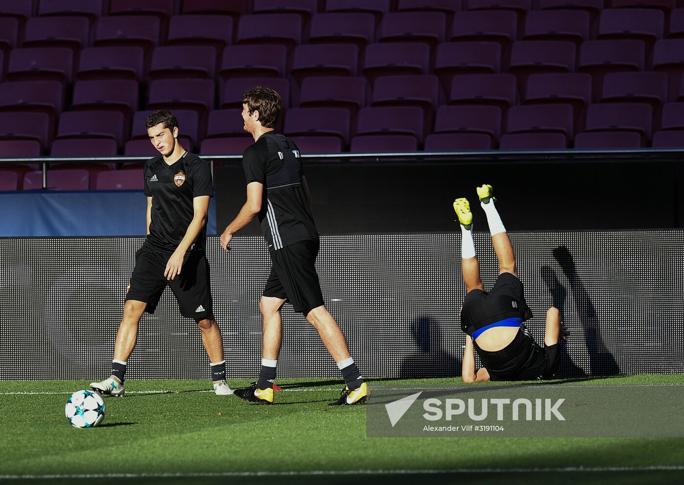 Football. Champions League. CSKA's training session