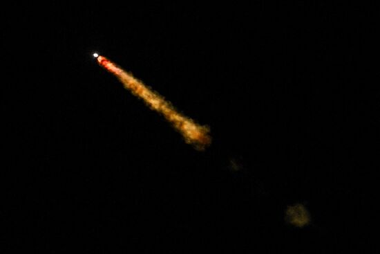 Proton-M carrier rocket with Amazonas-5 satellite vehicle launched from Baikonur Cosmodrome.