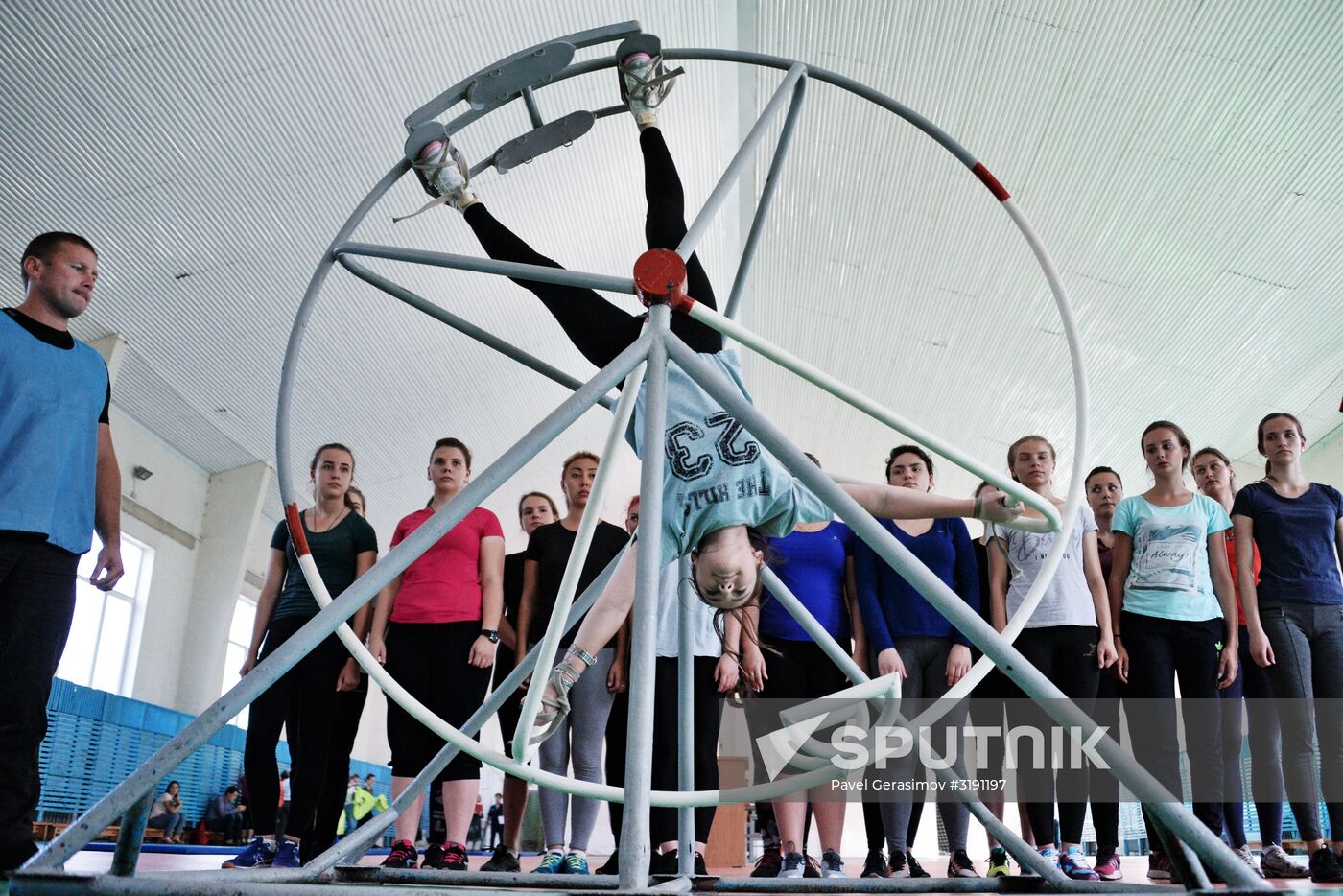 Young women take exams while enrolling at Krasnodar Aviation School