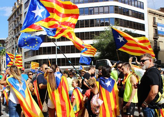 Rally in support of referendum for independence in Barcelona