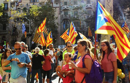 Rally in support of referendum for independence in Barcelona