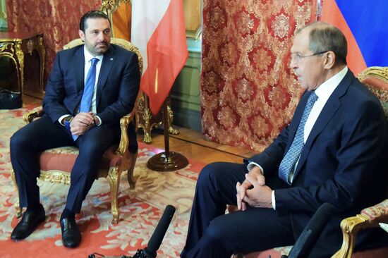 Russian Foreign Minister Sergei Lavrov meets with Prime Minister of Lebanon Saad Hariri