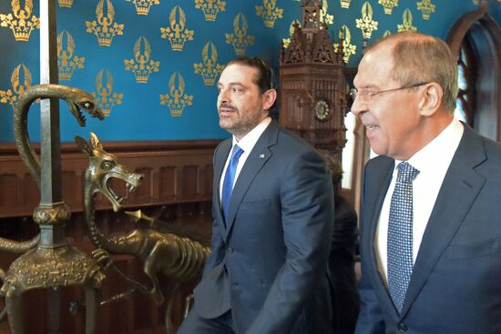 Russian Foreign Minister Sergei Lavrov meets with Prime Minister of Lebanon Saad Hariri