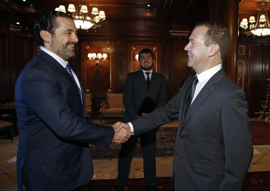 Russian Prime Minister Dmitry Medvedev meets with Prime Minister of Lebanon Saad Hariri