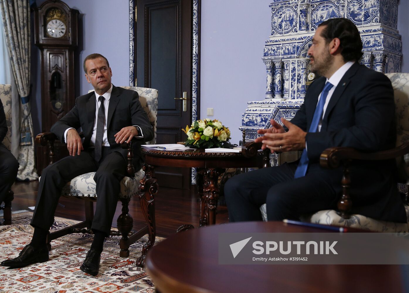 Russian Prime Minister Dmitry Medvedev meets with Prime Minister of Lebanon Saad Hariri