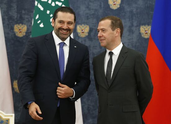 Prime Minister Dmitry Medvedev meets with Lebanese Prime Minister Saad Hariri