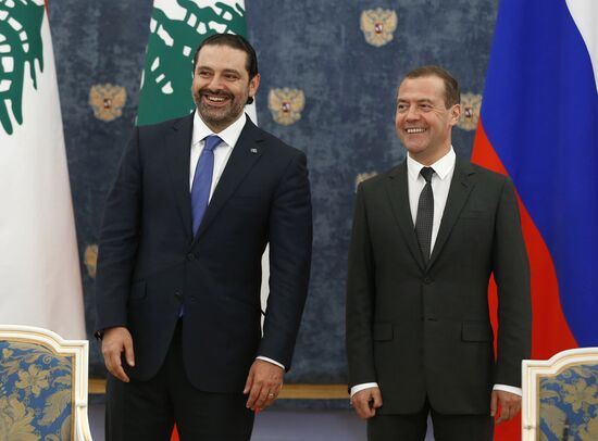 Prime Minister Dmitry Medvedev meets with Lebanese Prime Minister Saad Hariri