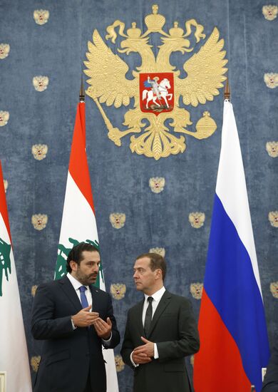 Prime Minister Dmitry Medvedev meets with Lebanese Prime Minister Saad Hariri