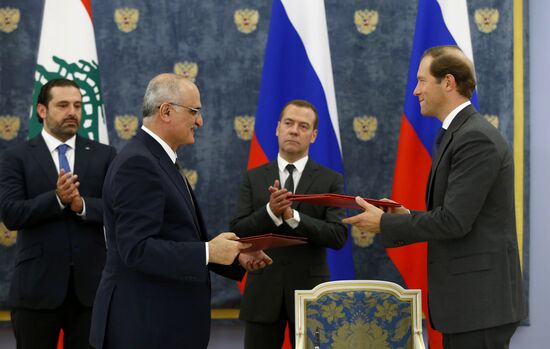 Prime Minister Dmitry Medvedev meets with Lebanese Prime Minister Saad Hariri