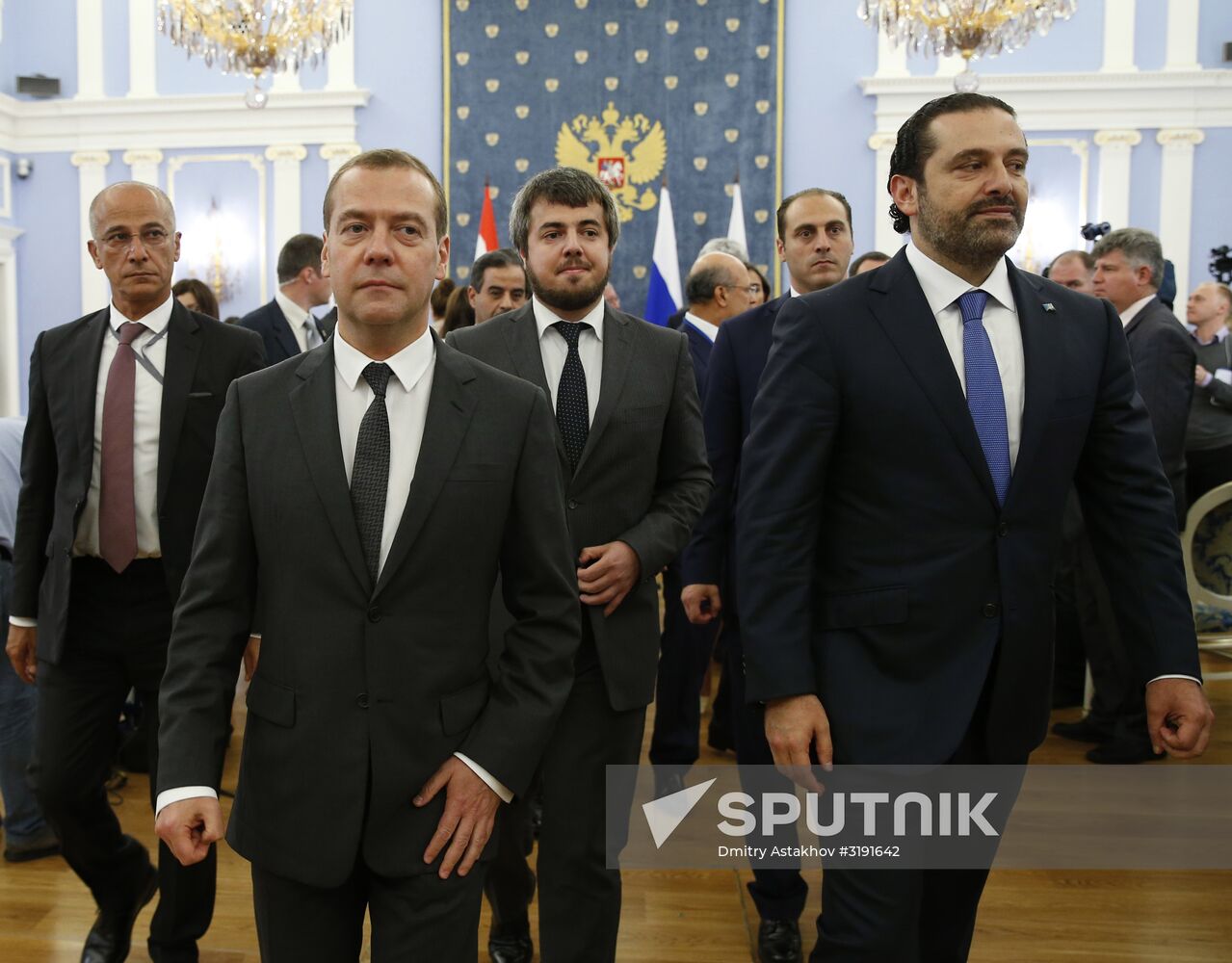 Prime Minister Dmitry Medvedev meets with Lebanese Prime Minister Saad Hariri