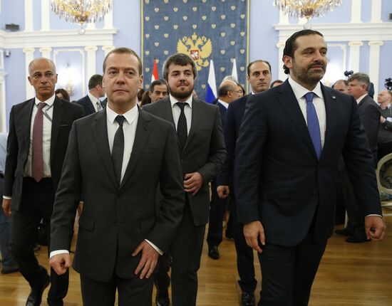Prime Minister Dmitry Medvedev meets with Lebanese Prime Minister Saad Hariri