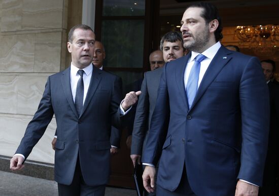 Prime Minister Dmitry Medvedev meets with Lebanese Prime Minister Saad Hariri