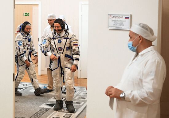 Launch of Soyuz-FG carrier rocket with manned Soyuz MS-06 spacecraft