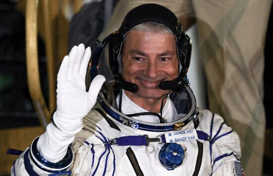 Launch of Soyuz-FG carrier rocket with manned Soyuz MS-06 spacecraft