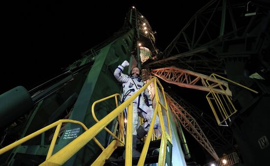 Launch of Soyuz-FG carrier rocket with manned Soyuz MS-06 spacecraft