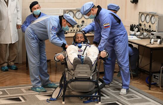 Launch of Soyuz-FG carrier rocket with manned Soyuz MS-06 spacecraft