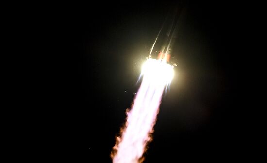 Launch of Soyuz-FG carrier rocket with manned Soyuz MS-06 spacecraft