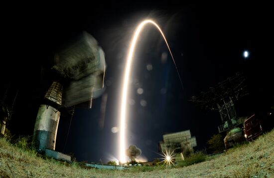 Launch of Soyuz-FG carrier rocket with manned Soyuz MS-06 spacecraft