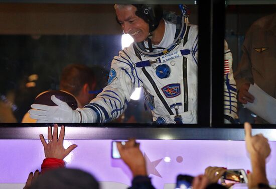 Launch of Soyuz-FG carrier rocket with manned Soyuz MS-06 spacecraft